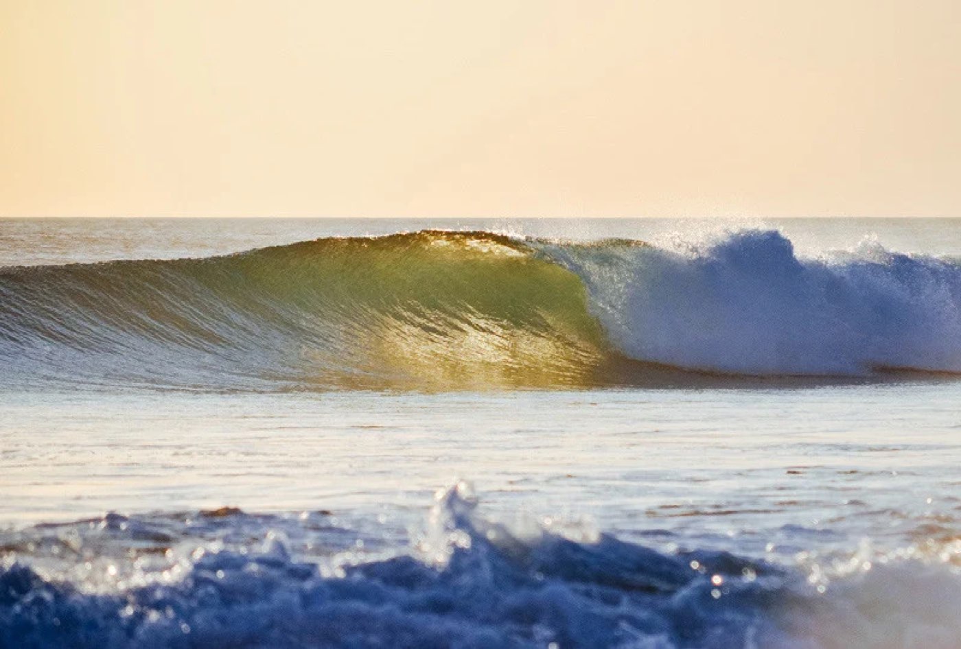 Golden morning light on a clean wave at Playa Avellanas, Guanacaste, Costa Rica