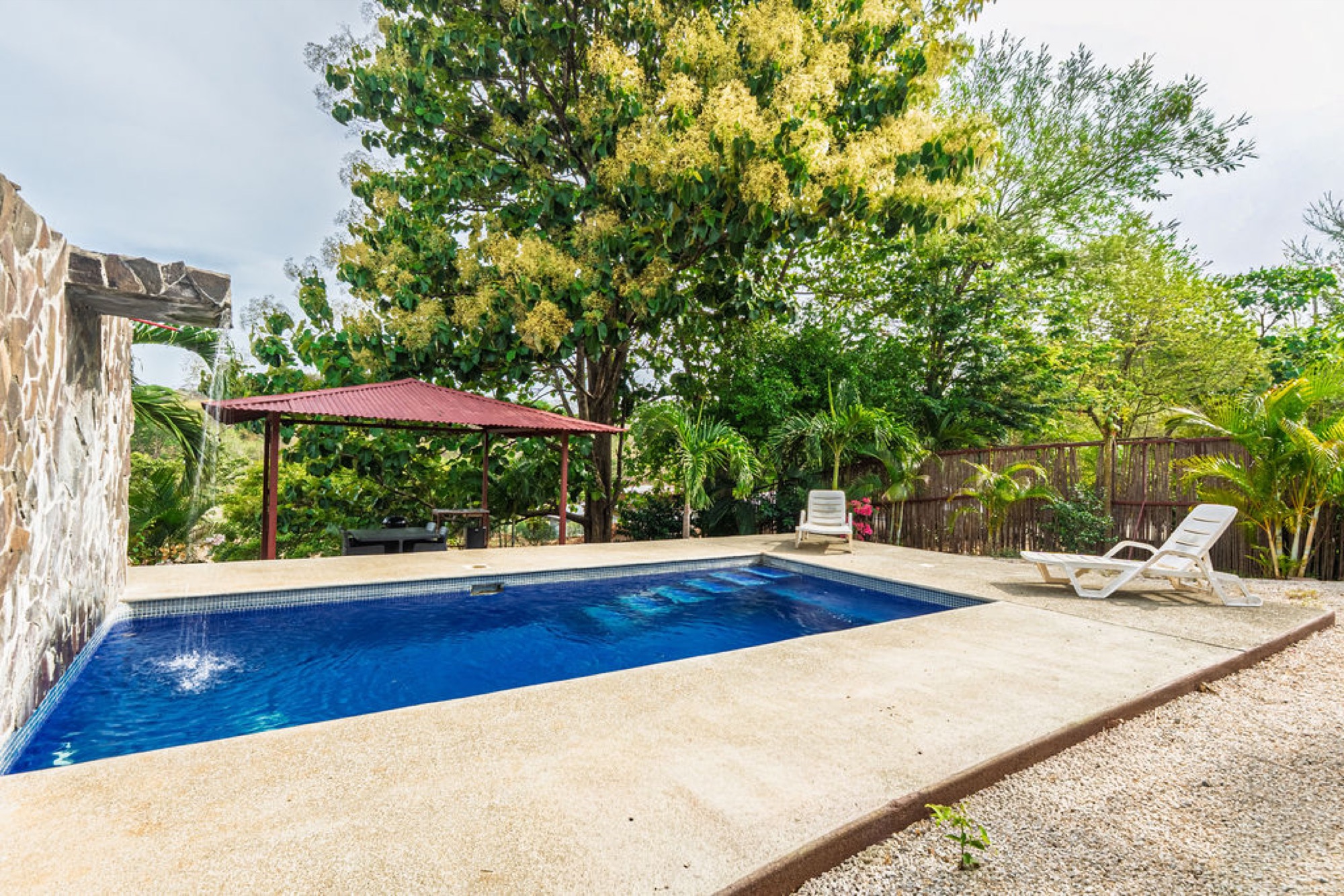 Private pool and rancho in daylight